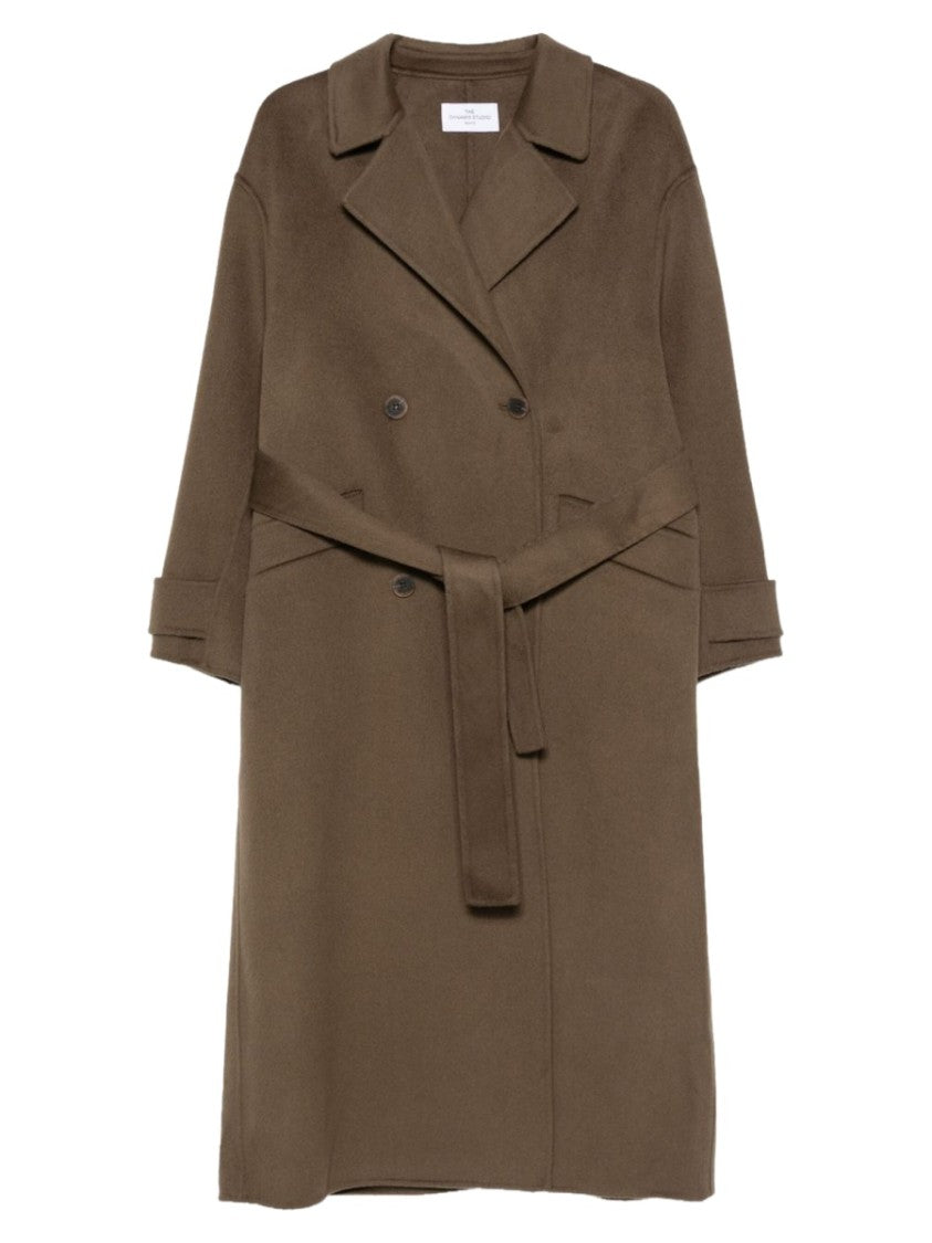 The Dynamis Studio Brown Double-Breasted Wool Trench Coat