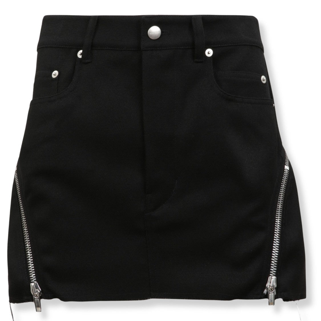 Rick Owens Mini Skirt With High Waist And Decorative Zippers