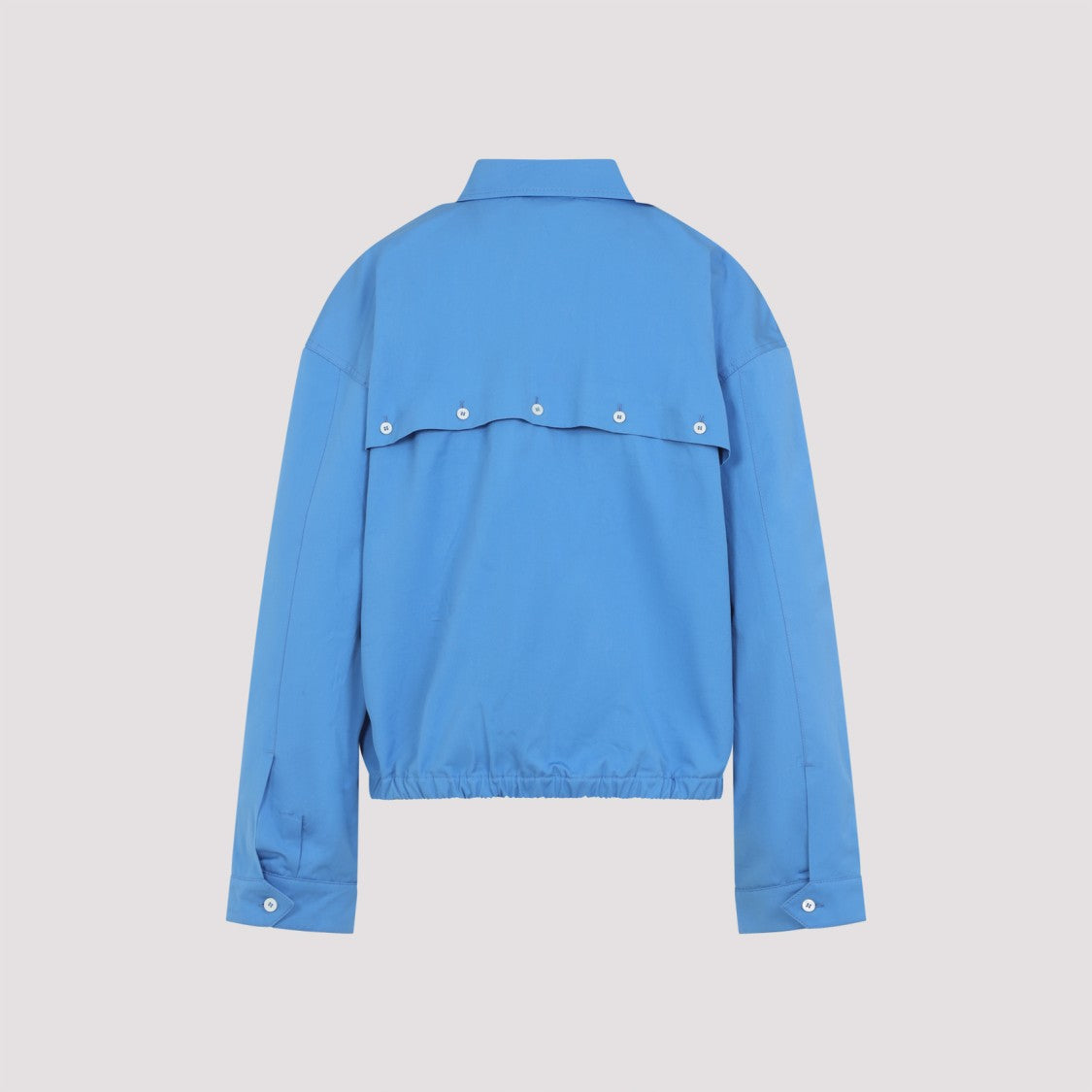 Miu Miu Blue Cotton Jacket With Embroidered Logo
