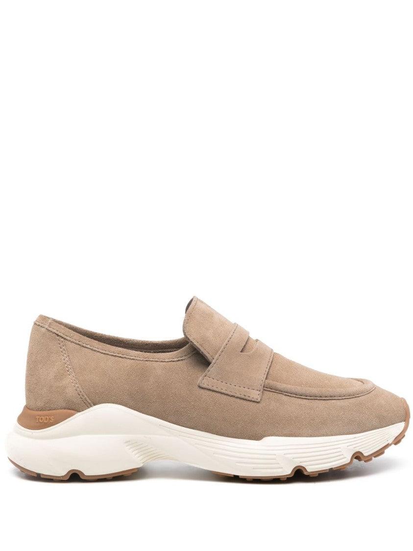 Tod's Suede Calfskin Sneakers With Penny Strap Detail