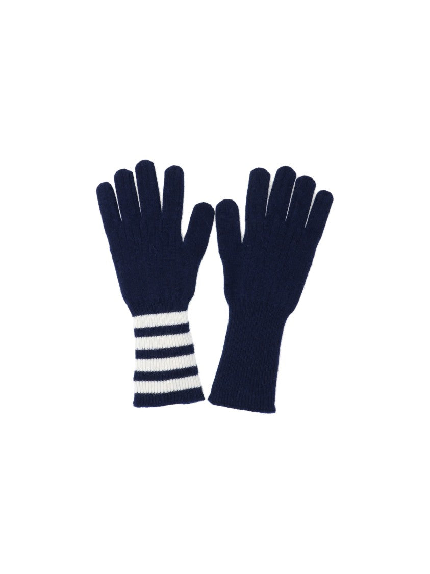 Thom Browne Cashmere Gloves With 4-Bar Stripe And Grosgrain Detail