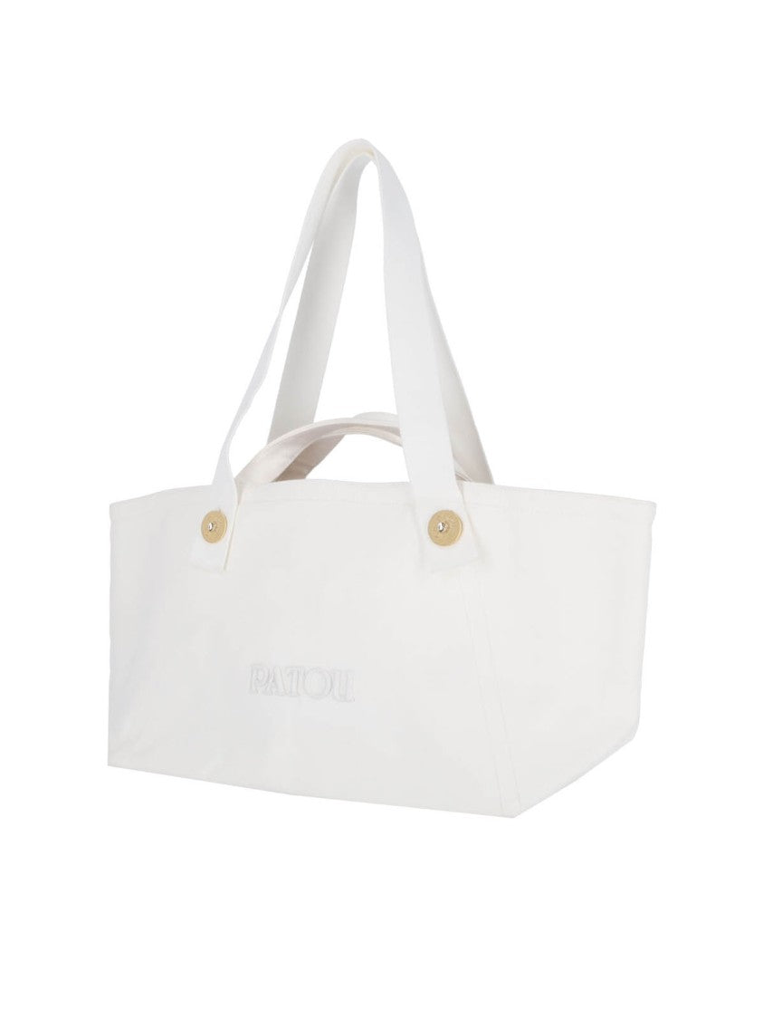 Patou "Tropicalia" Large Trapeze Tote Bag - White