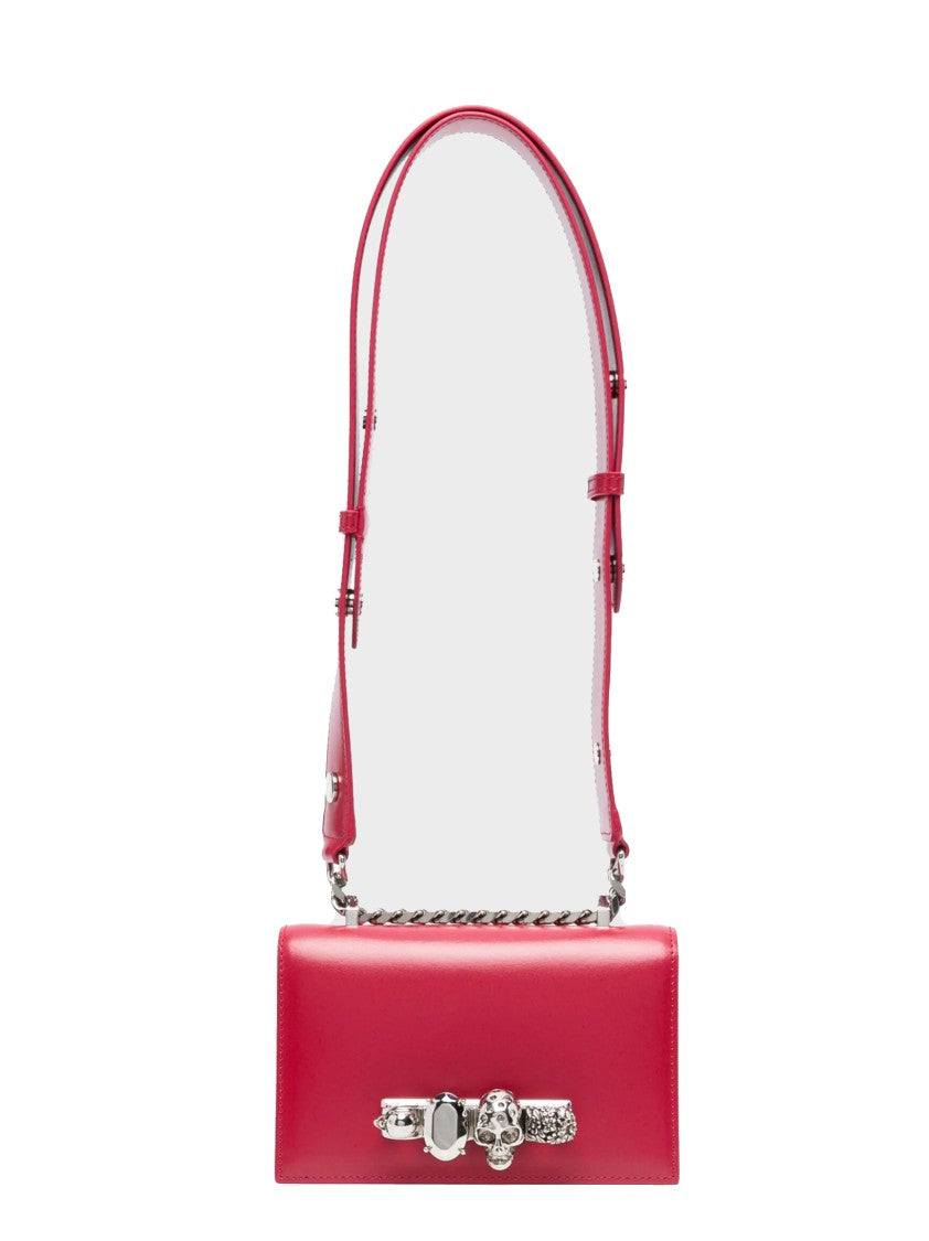 Alexander Mcqueen Structured Calf Leather Handbag With Decorative Clasp