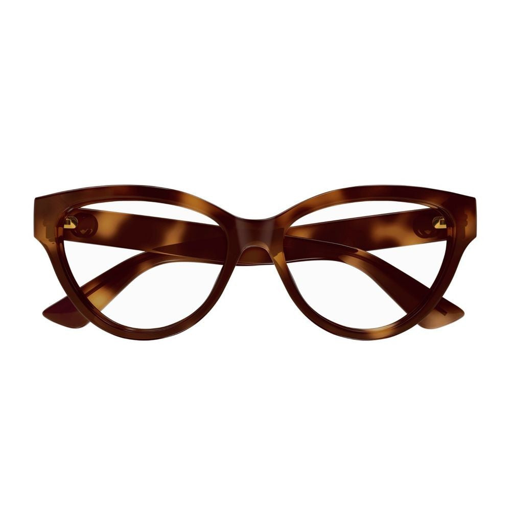 Gucci Gg1581o Gg Logo Line Havana Acetate Cat-Eye Eyeglasses