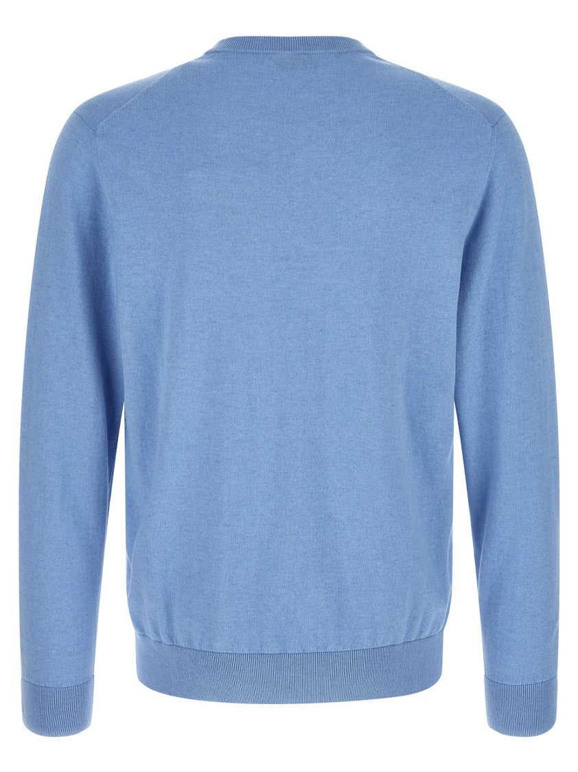 Ballantyne Argyle Jacquard Cotton And Cashmere Blend Sweater
