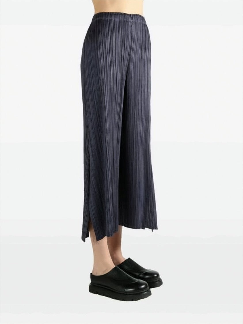 Pleats Please Cropped Relaxed Fit Pants With Pleated Texture