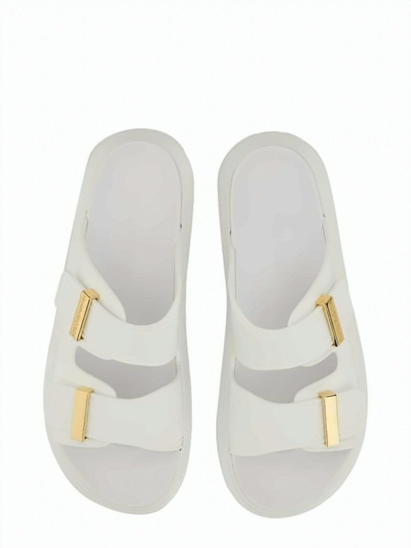 Alexander Mcqueen Hybrid Slide Sandal With Gold-Tone Buckles