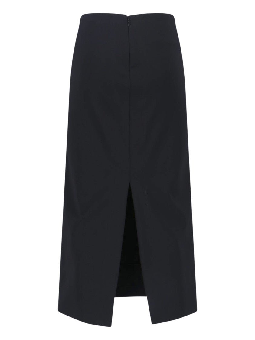 Jil Sander Black Midi Skirt With Rear Slit