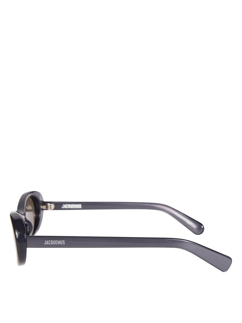 Jacquemus Elongated Oval Glossy Frame Sunglasses