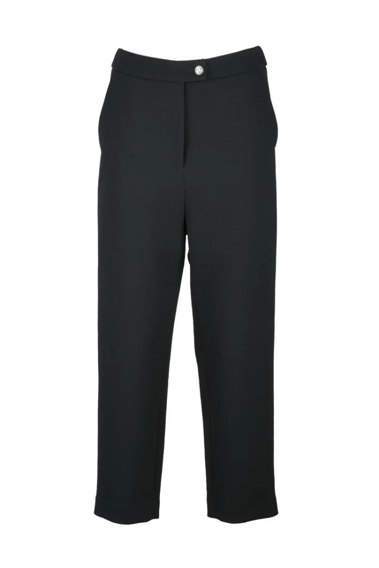 Edward Achour Capri Wool Trousers - Black