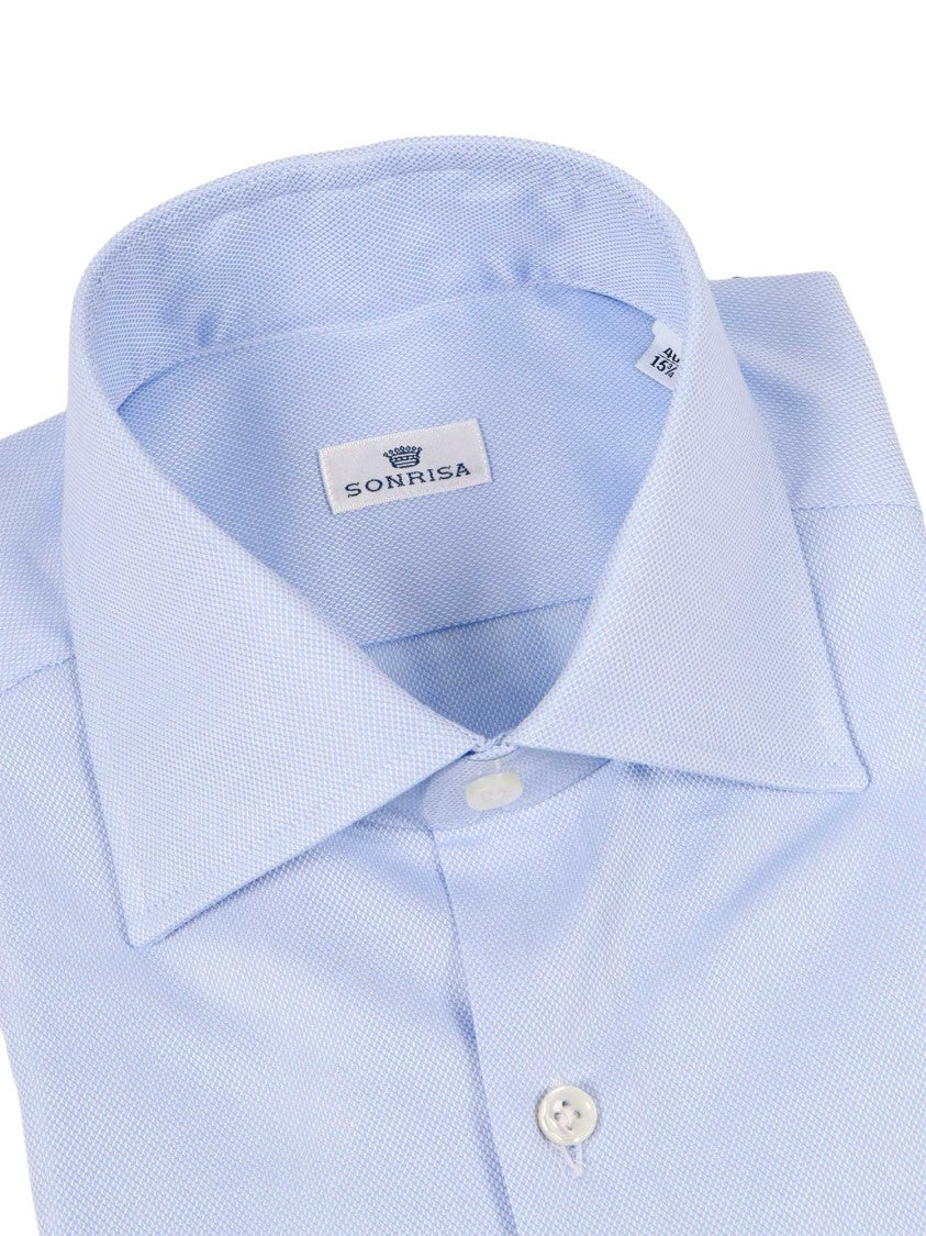 Sonrisa Textured Blue Dress Casual Shirt