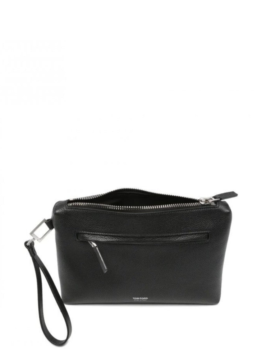 Tom Ford Pebbled Leather Belt Bag With Metallic Zipper Details