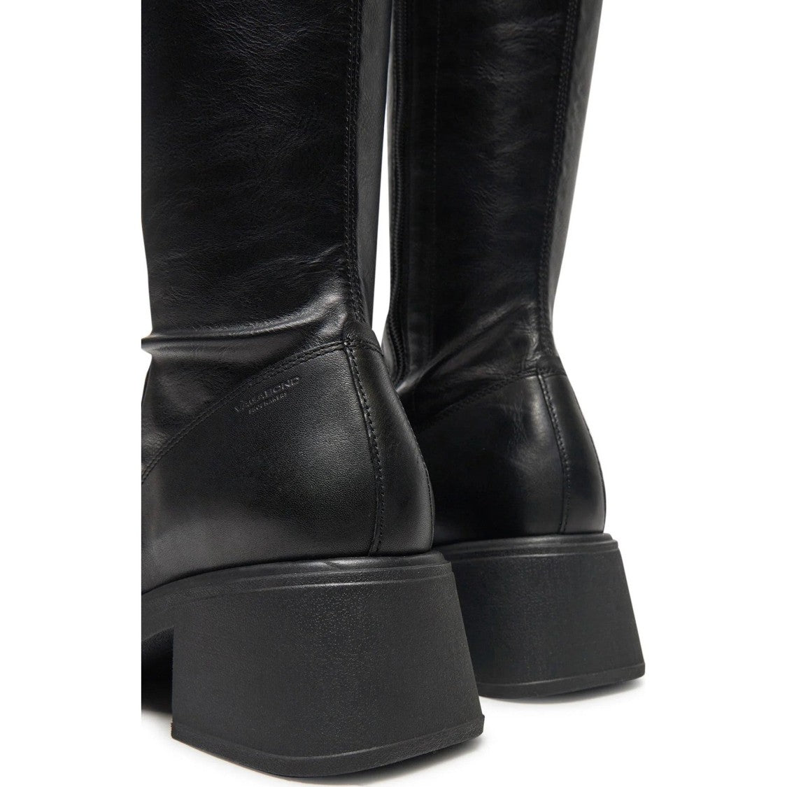 Vagabond Black Dorah Leather Block Heel Boots
