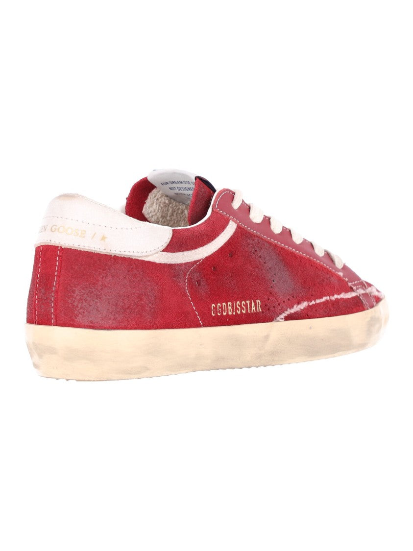 Golden Goose Low-Top Sneakers With Distressed Red Calf Leather