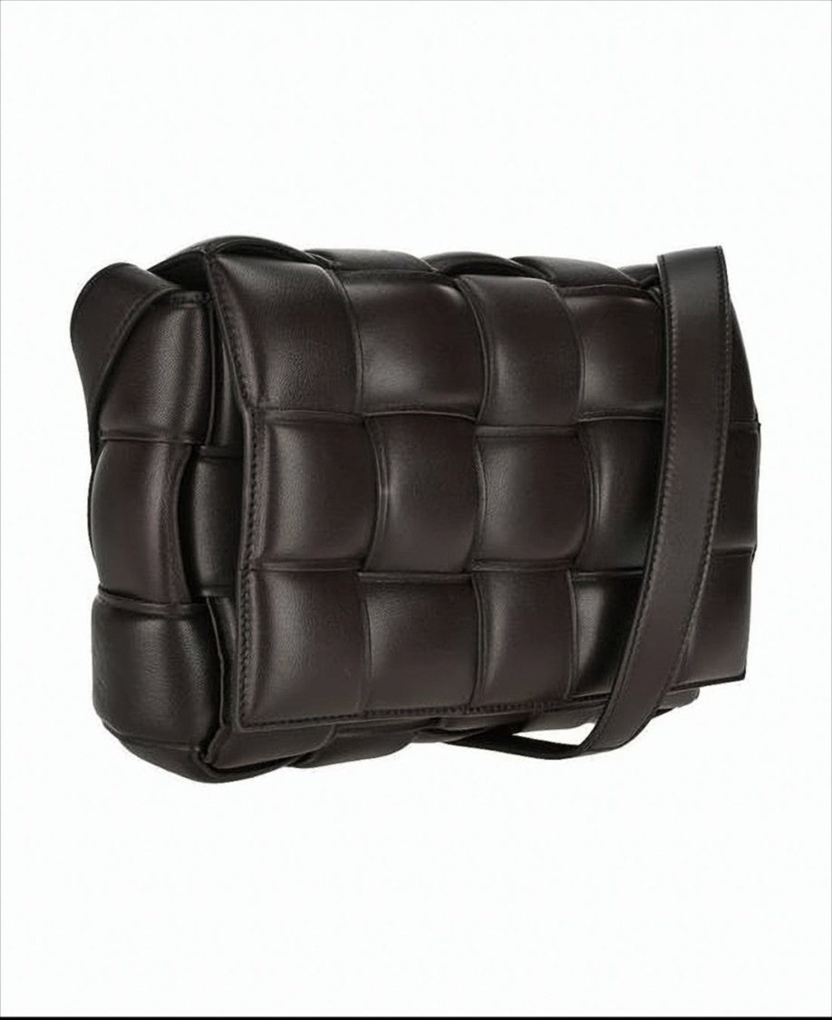 Bottega Veneta Padded Woven Lambskin Leather Shoulder Bag