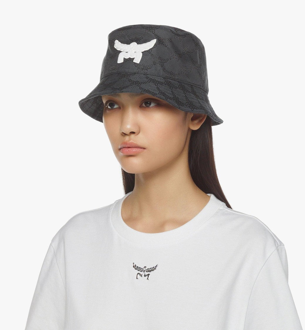 Mcm Jacquard Bucket Hat With Lauretos Monogram