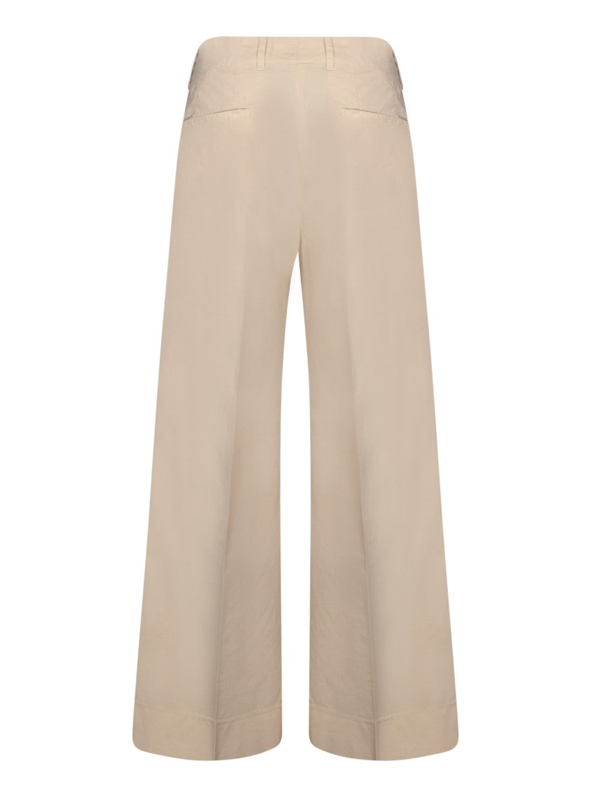 Incotex Wide-Cut Beige Trousers With Zip
