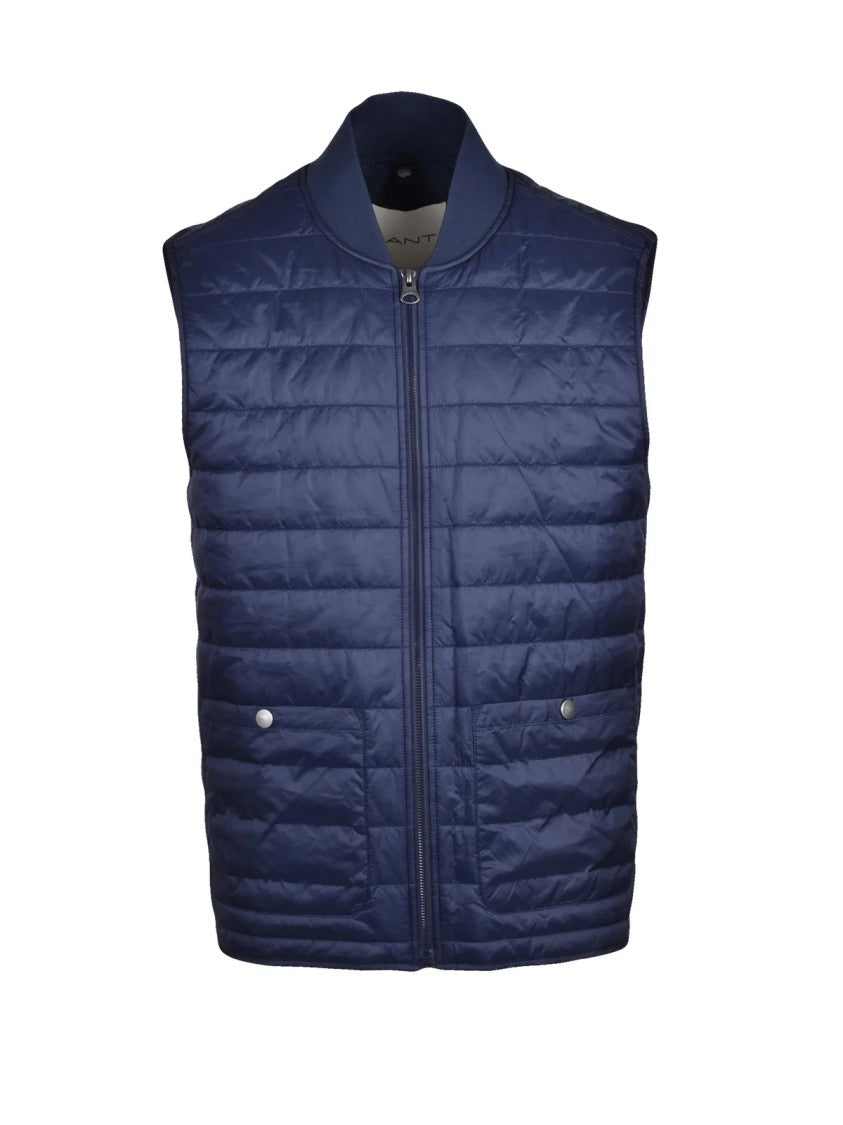 Gant Midlength Dark Blue Parka With Removable Vest And Functional Pockets