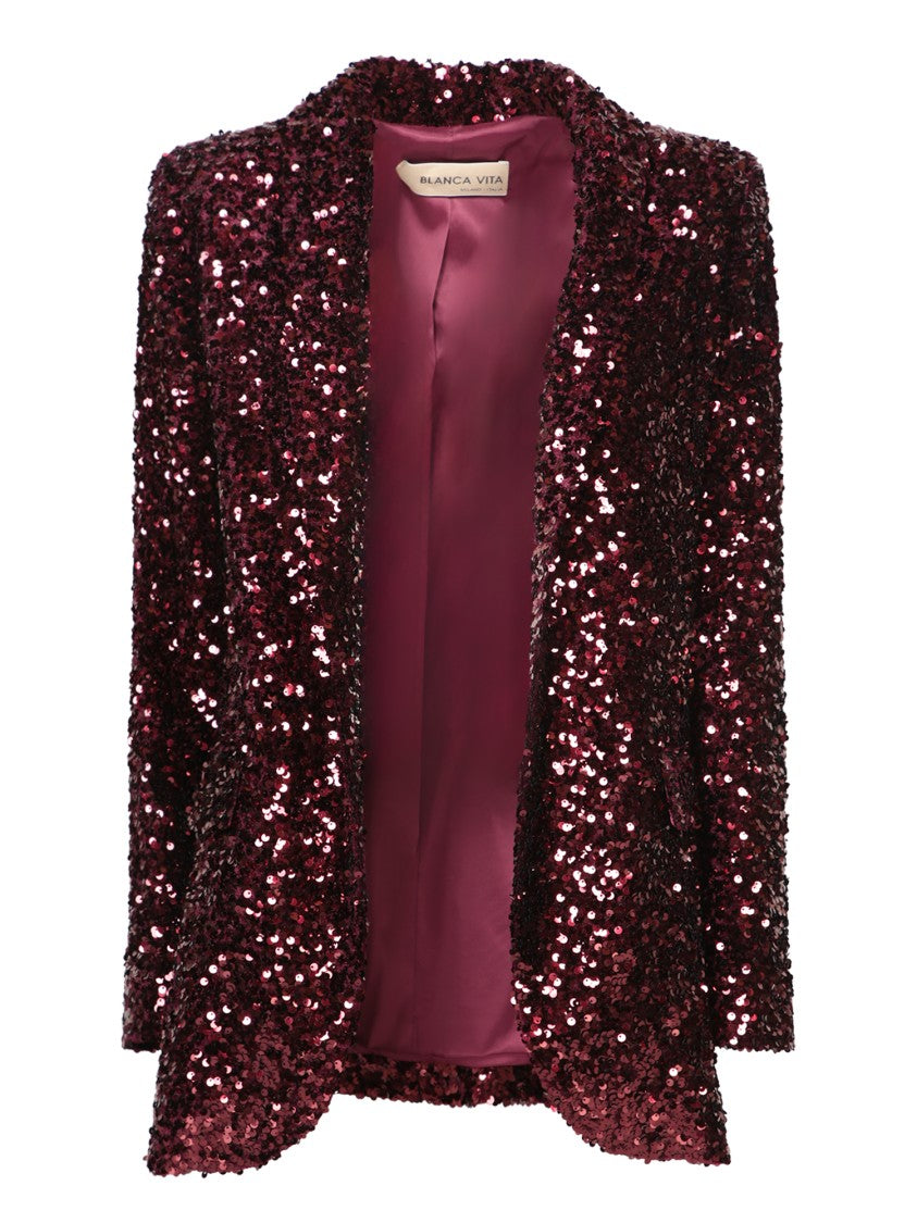 Blanca Vita Bordeaux Oversized Jacket