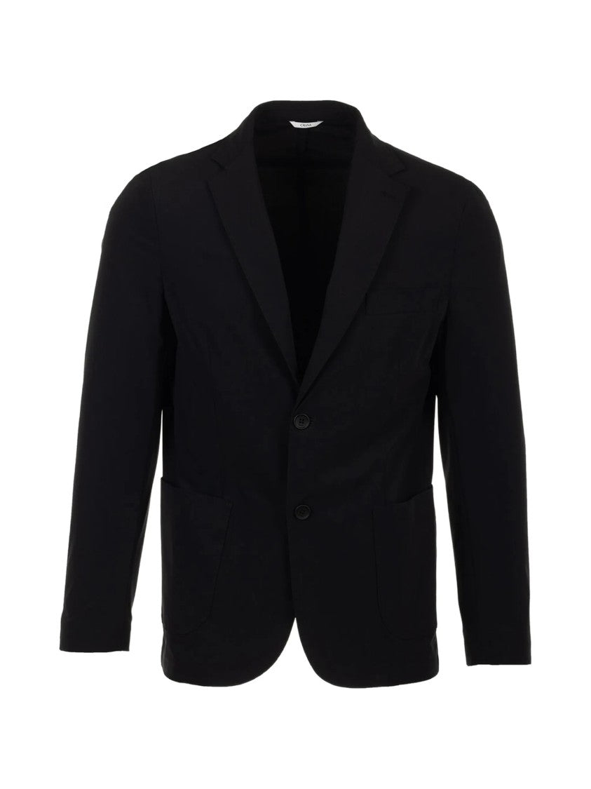 Cruna Tailored Black Notch Lapel Two-Button Blazer