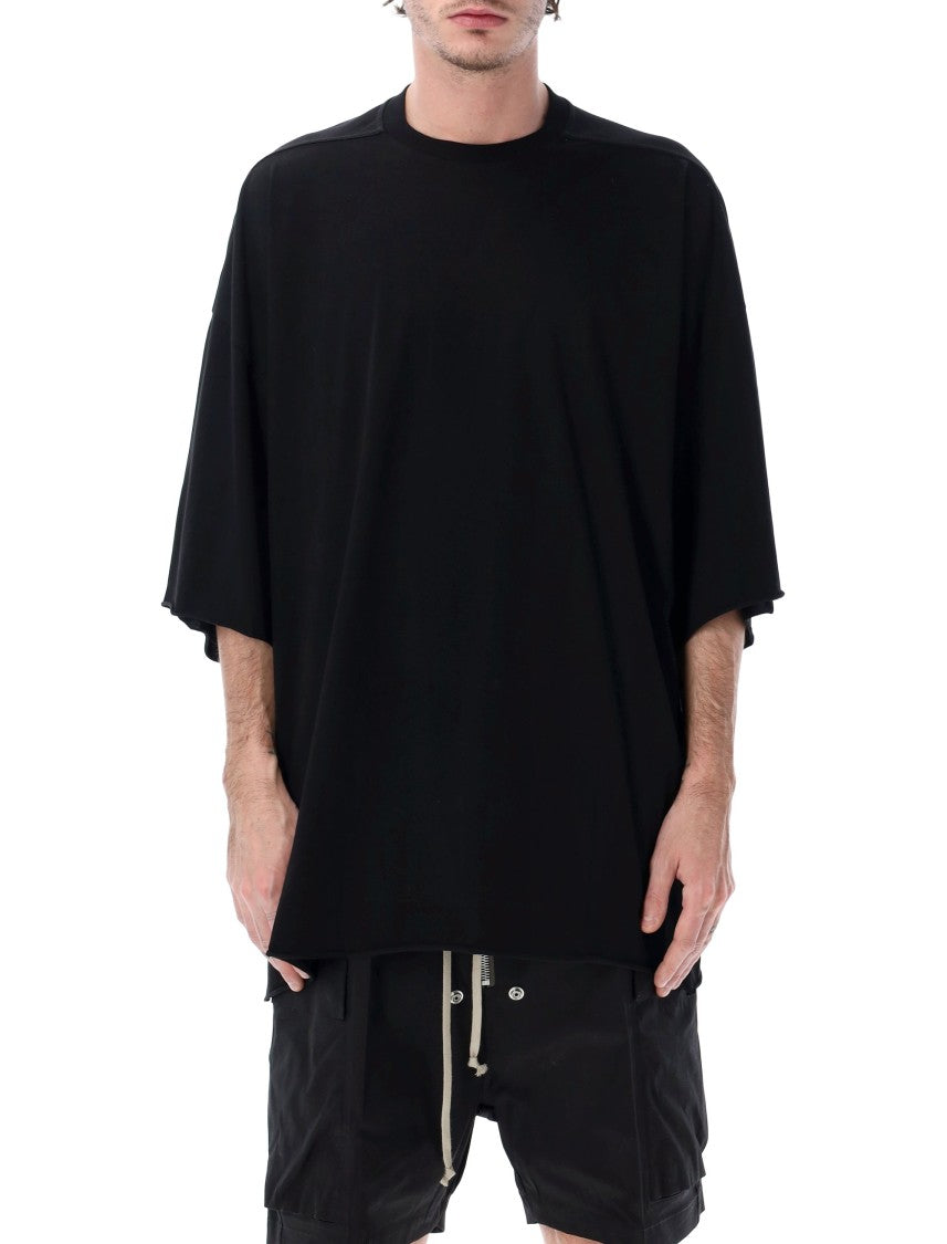 Rick Owens Jumbo Oversized Black T-Shirt With Architectural Design