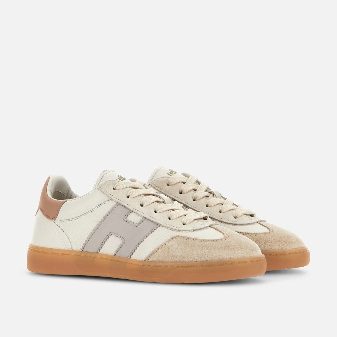 Hogan Cool Lace-Up Sneakers In Calfskin And Sheepskin
