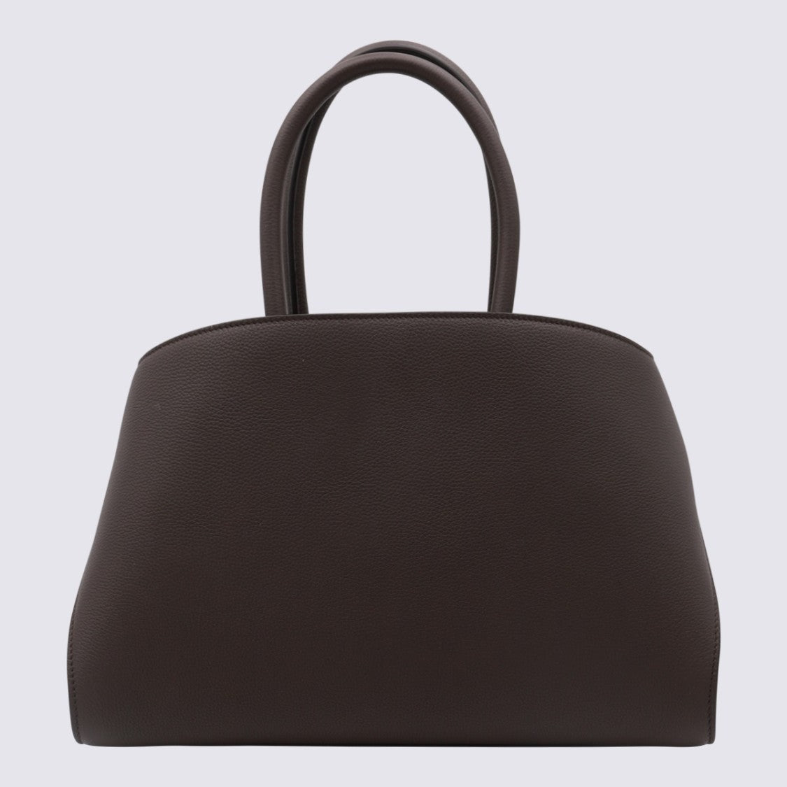 Ferragamo Dark Brown Leather Hug S Top Handle Bag