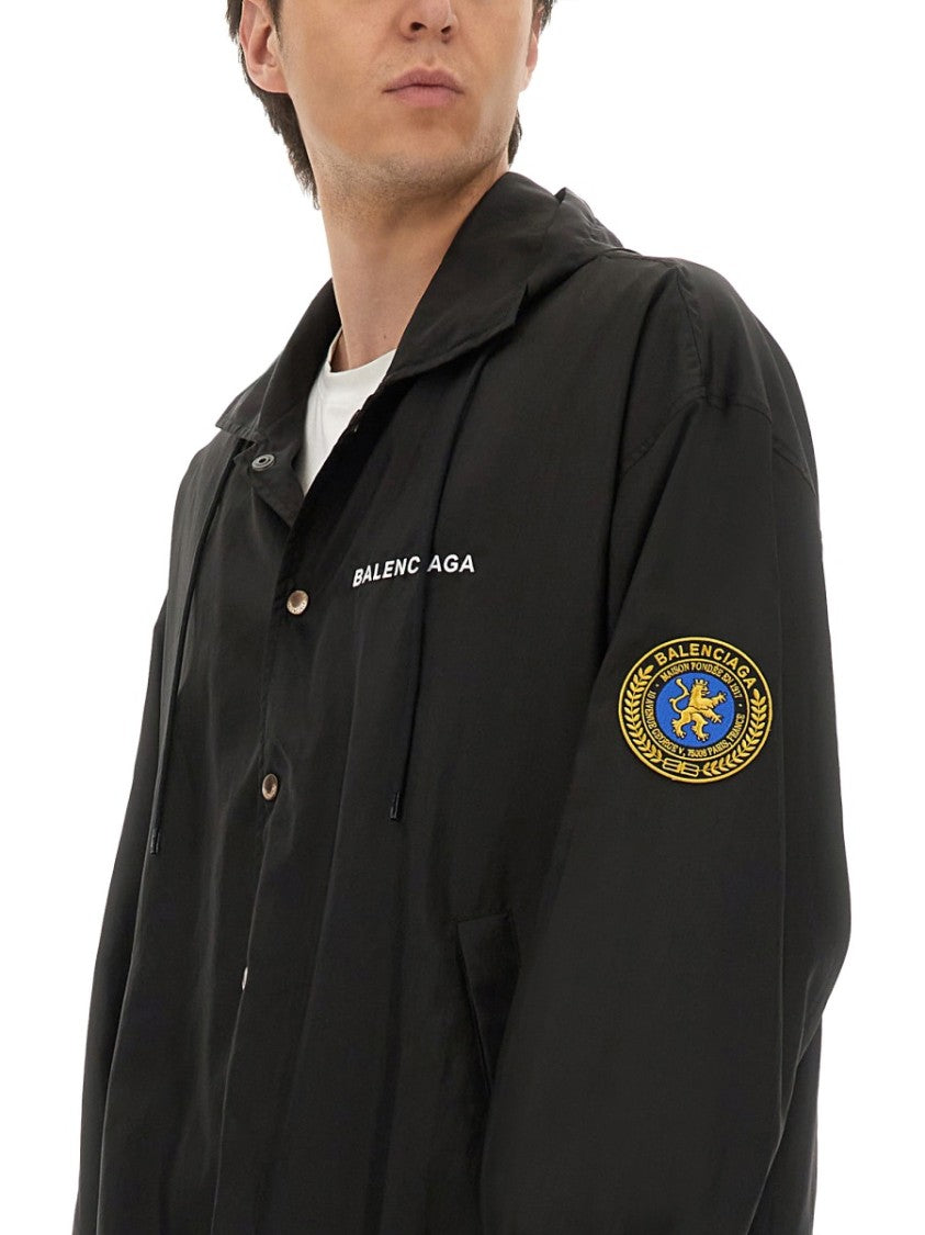 Balenciaga Windbreaker With Hood And Drawstring Closure