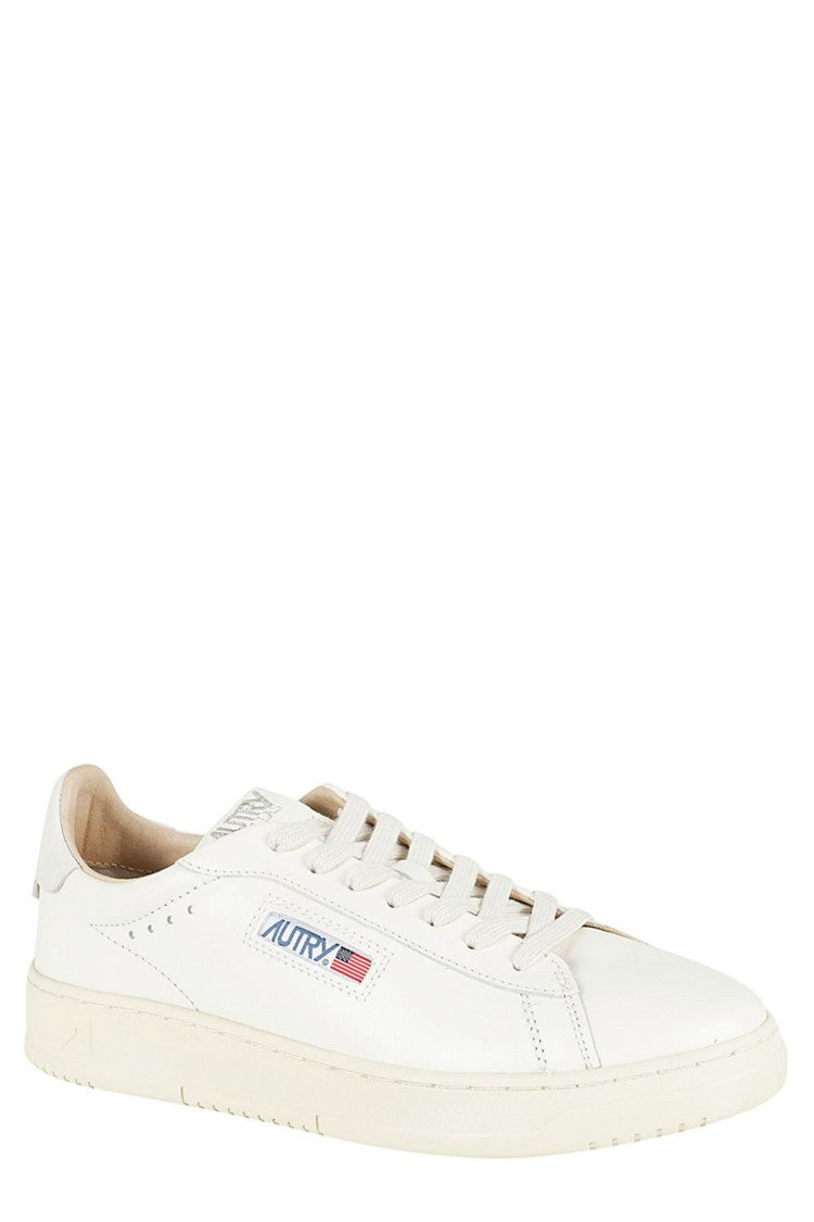Autry Cream Dallas Low Side-Logo Leather Sneakers