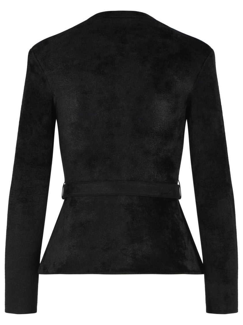 Self-Portrait Black Chenille Top