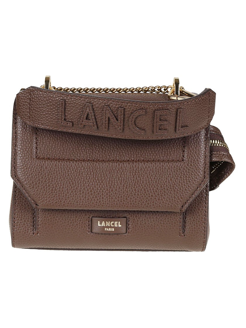 Lancel Ninon Small Flap Textured Cow Leather Shoulder Bag