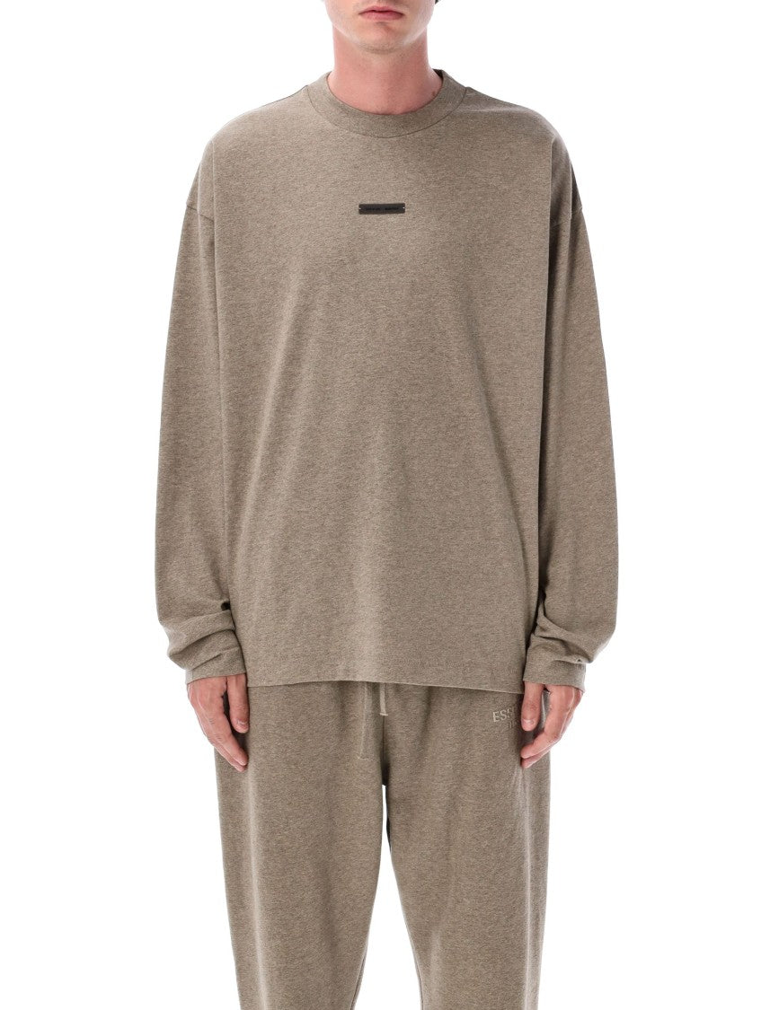 Fear Of God Ribbed Crew Neck Long Sleeve T-Shirt With Subtle Logo Detailing