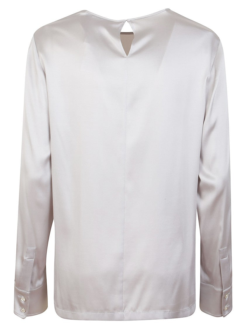 Max Mara Pearl Gray Silk Shirt