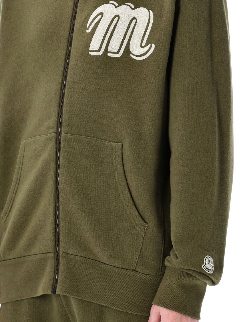 Moncler Genius X Mercedes Benz Relaxed-Fit Olive Green Zip-Up Hoodie