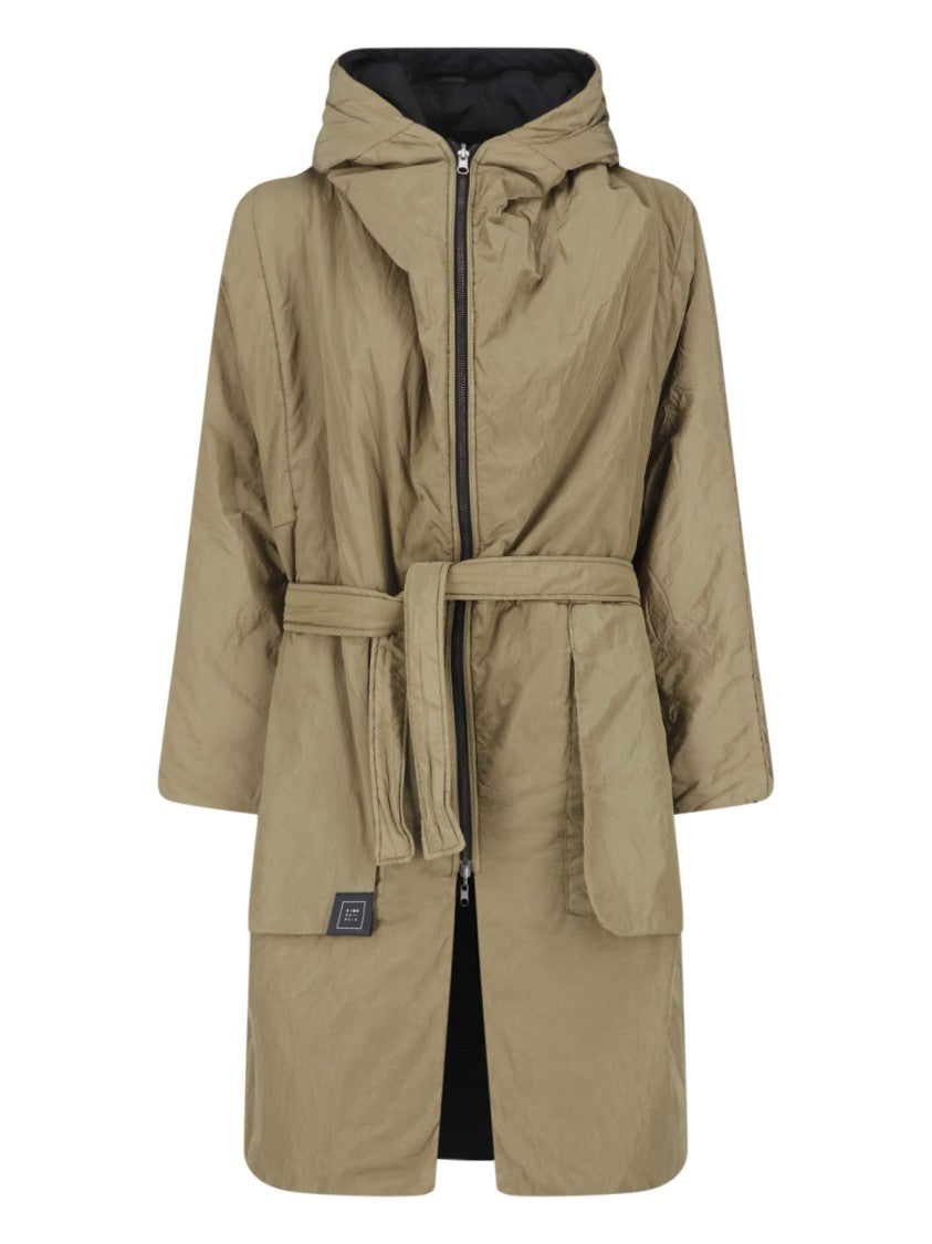 Kimono Rain Olive Green Kimo No-Rain Reversible Belted Waterproof Jacket