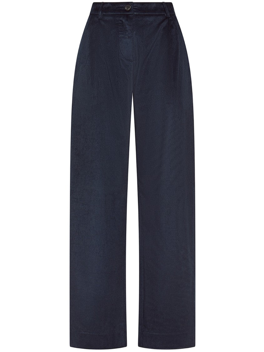 Cruna Wide-Leg Trousers With High Waist And Smooth Finish