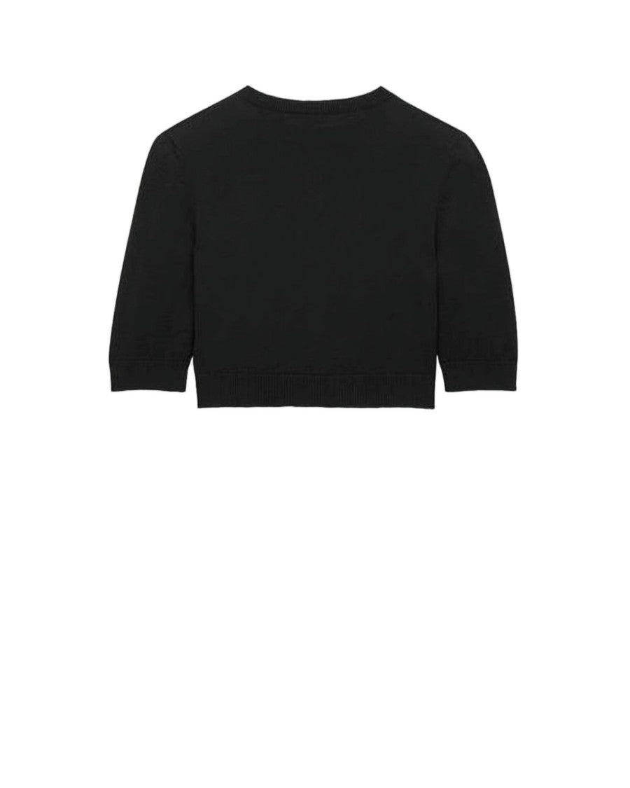 Saint Laurent Cropped Wool Cardigan With Button-Down Front
