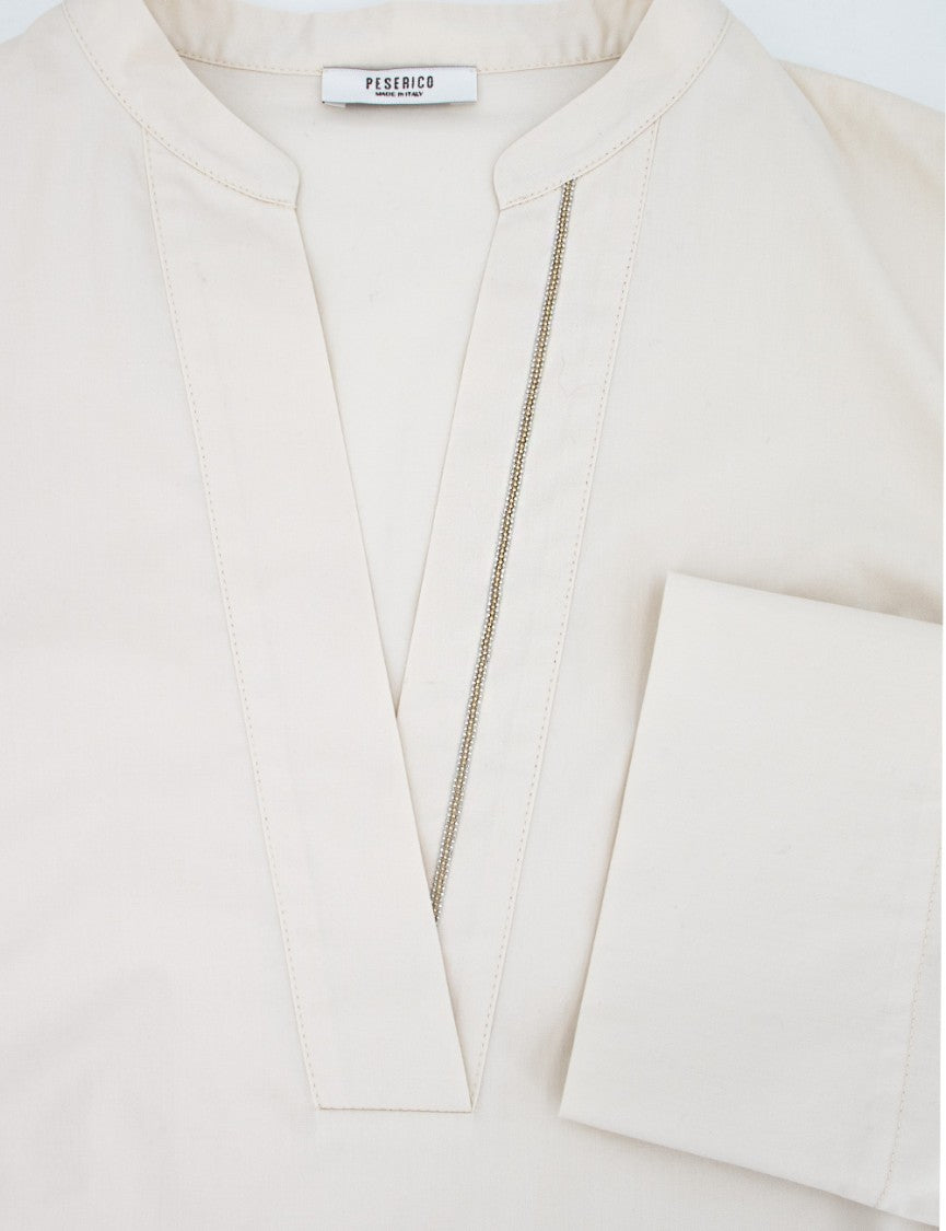 Peserico Midi Dress With Mandarin Collar