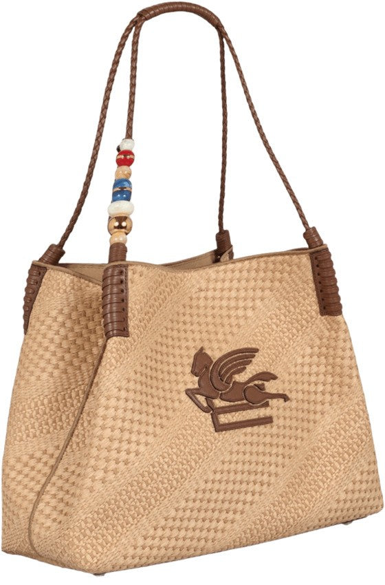 Etro Large Woven Raffia Tote Bag