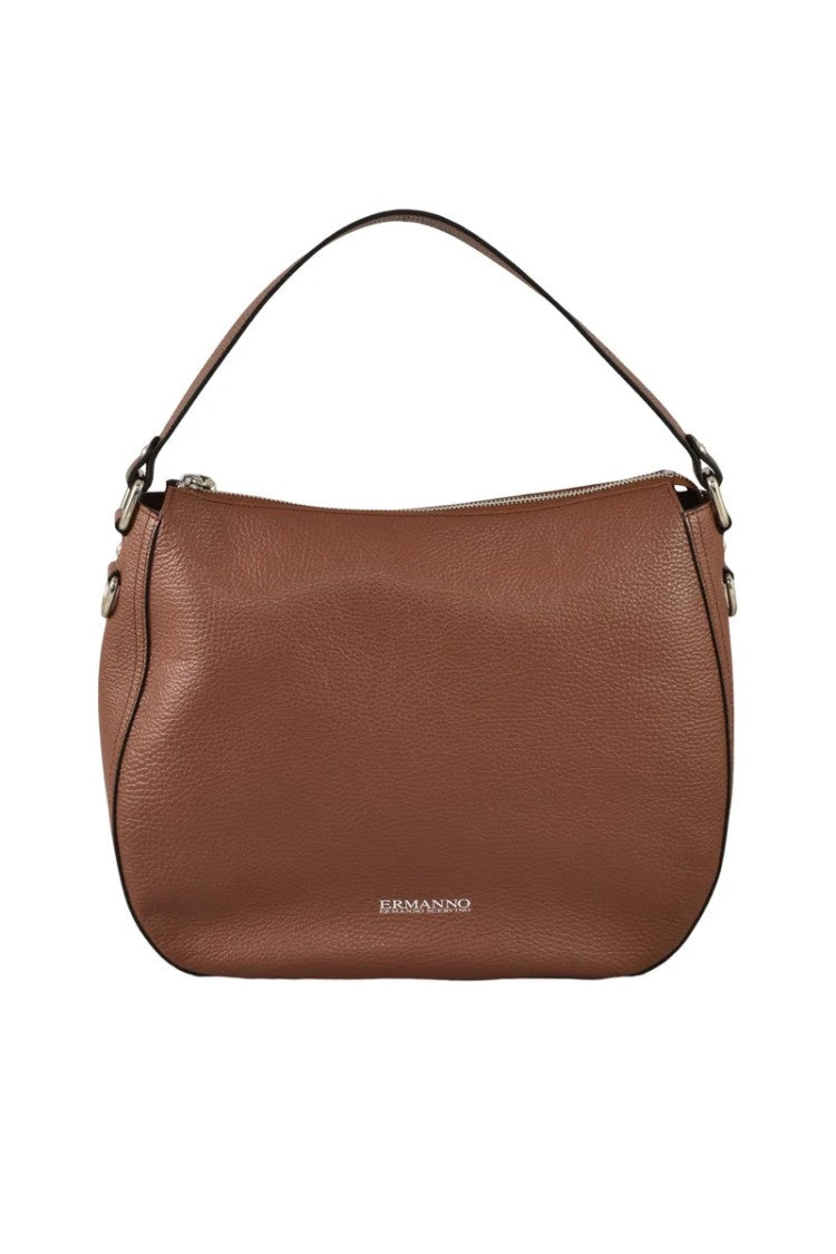 Ermanno Firenze Delizia Hobo Bag In Premium Brown Leather