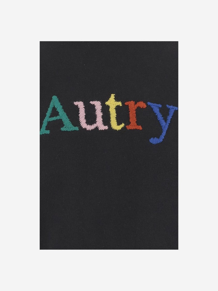 Autry Black Embroidered Cotton Sweatshirt