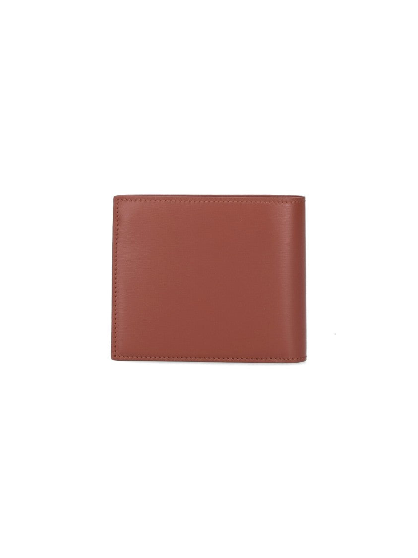 Ferragamo Brown Calfskin Leather Wallet With Embossed Logo