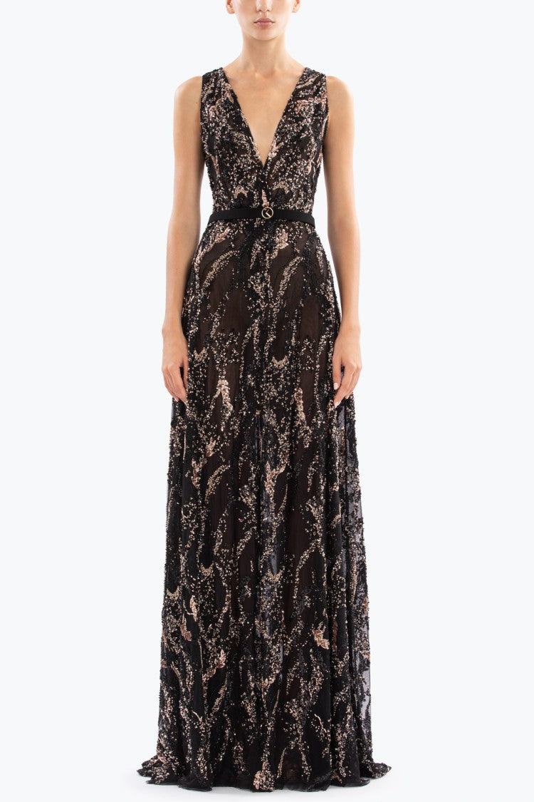 Saiid Kobeisy Embroidered Long Dress