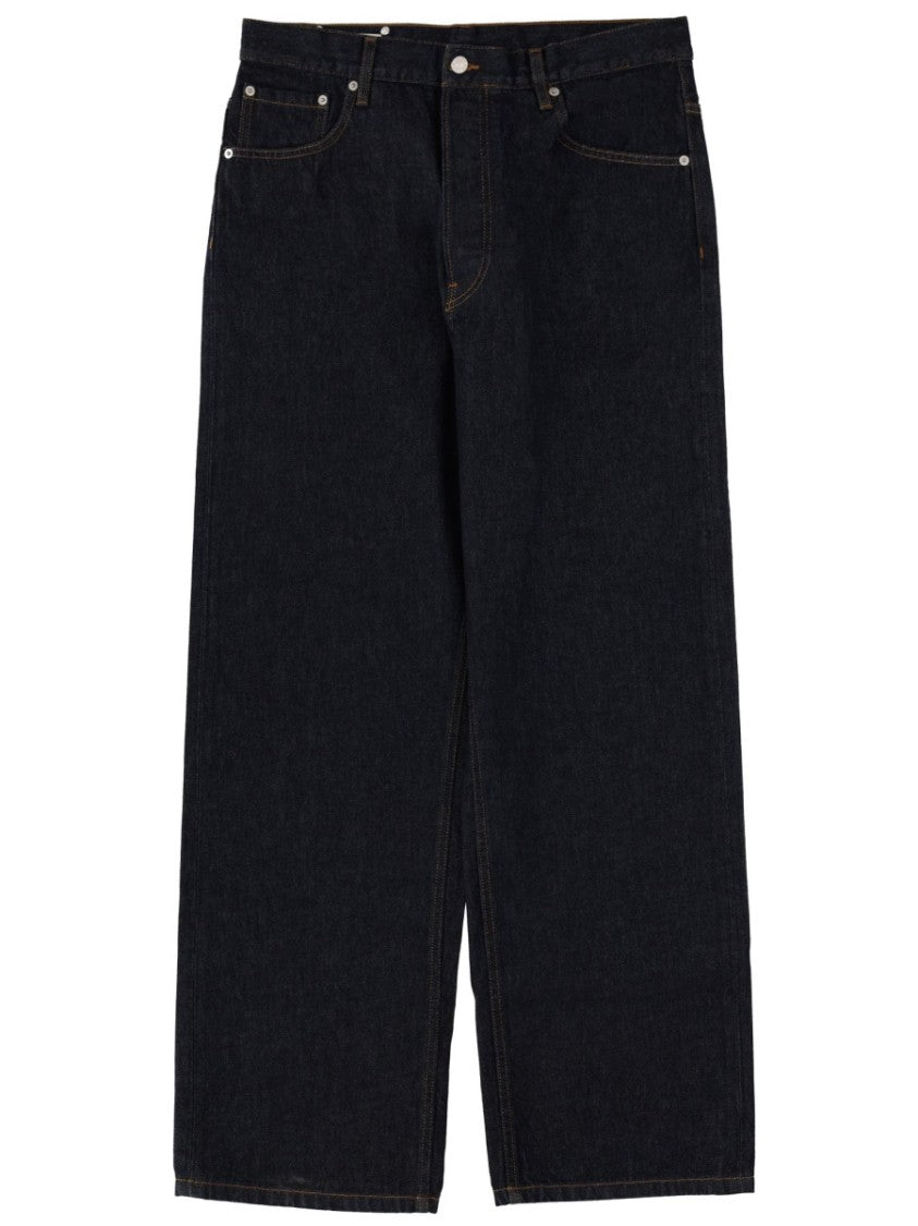 Dries Van Noten Pine Loose Wide-Leg Indigo Jeans