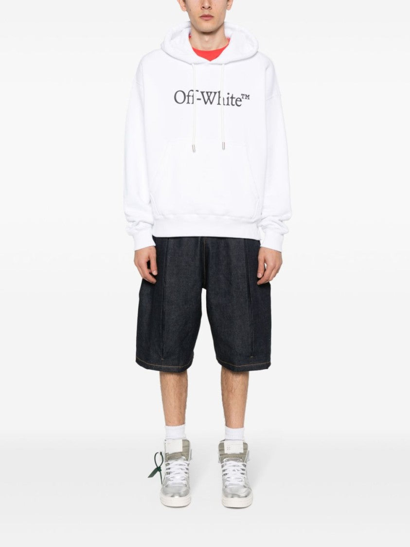 Off-White Black Relaxed-Fit White Hoodie