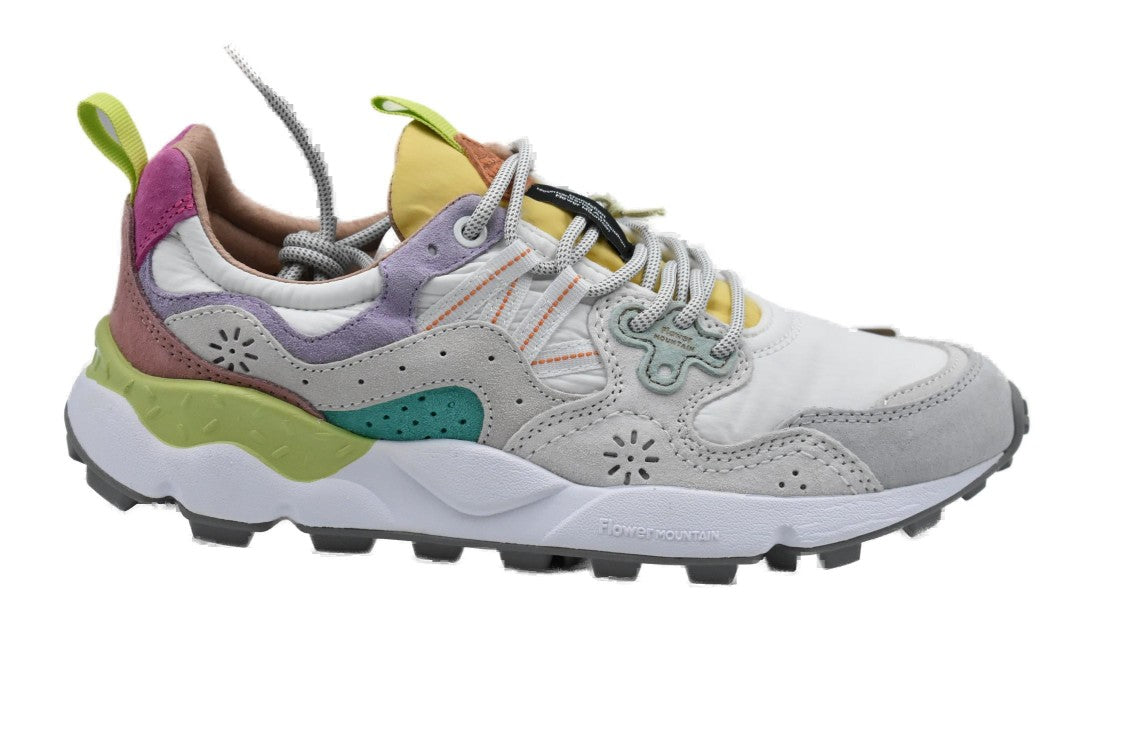 Flower Mountain Flower Mountain Lilac-White Low Sneakers With Suede Inserts