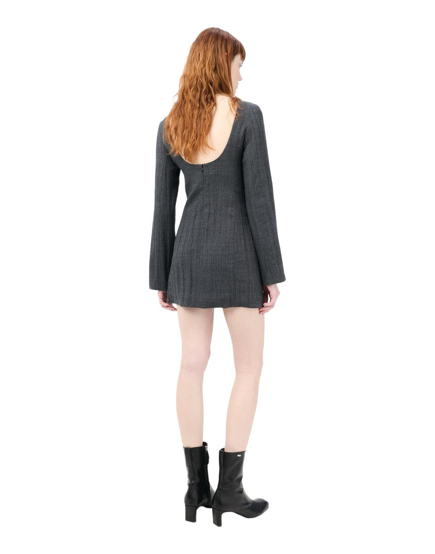 Our Legacy Fitted Textured Mini Dress With Deep Scoop Back