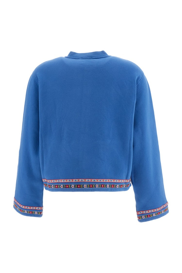 Bode New York Ribbon Hand-Knit Cotton Cardigan