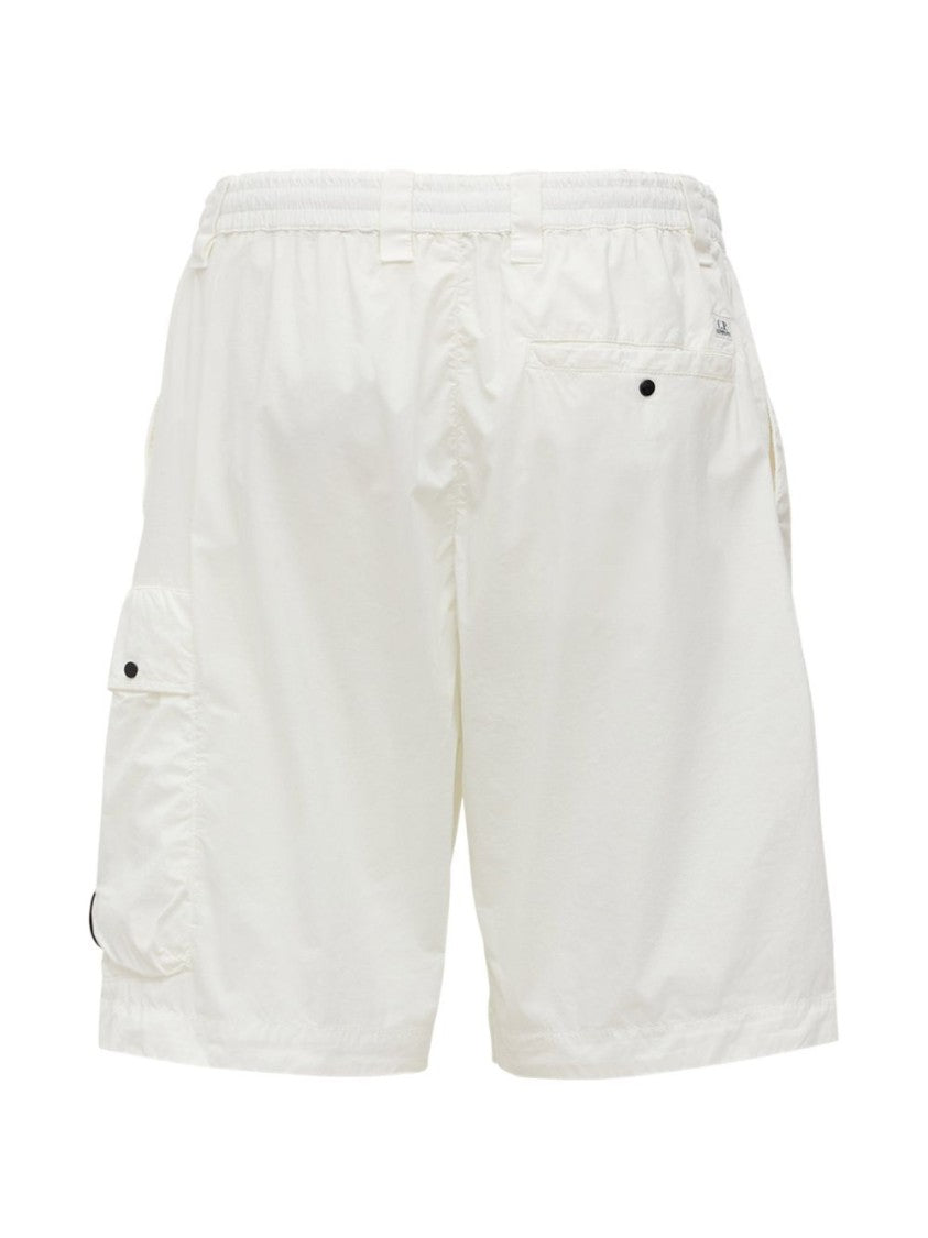 C.P. Company Loose-Fit White Bermudas With Adjustable Waist