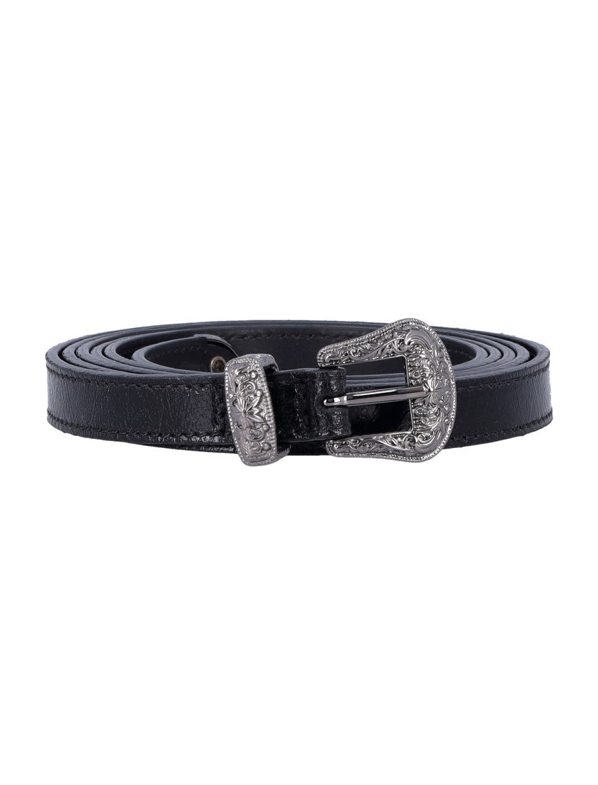 Golden Goose Textured Leather Slim Belt